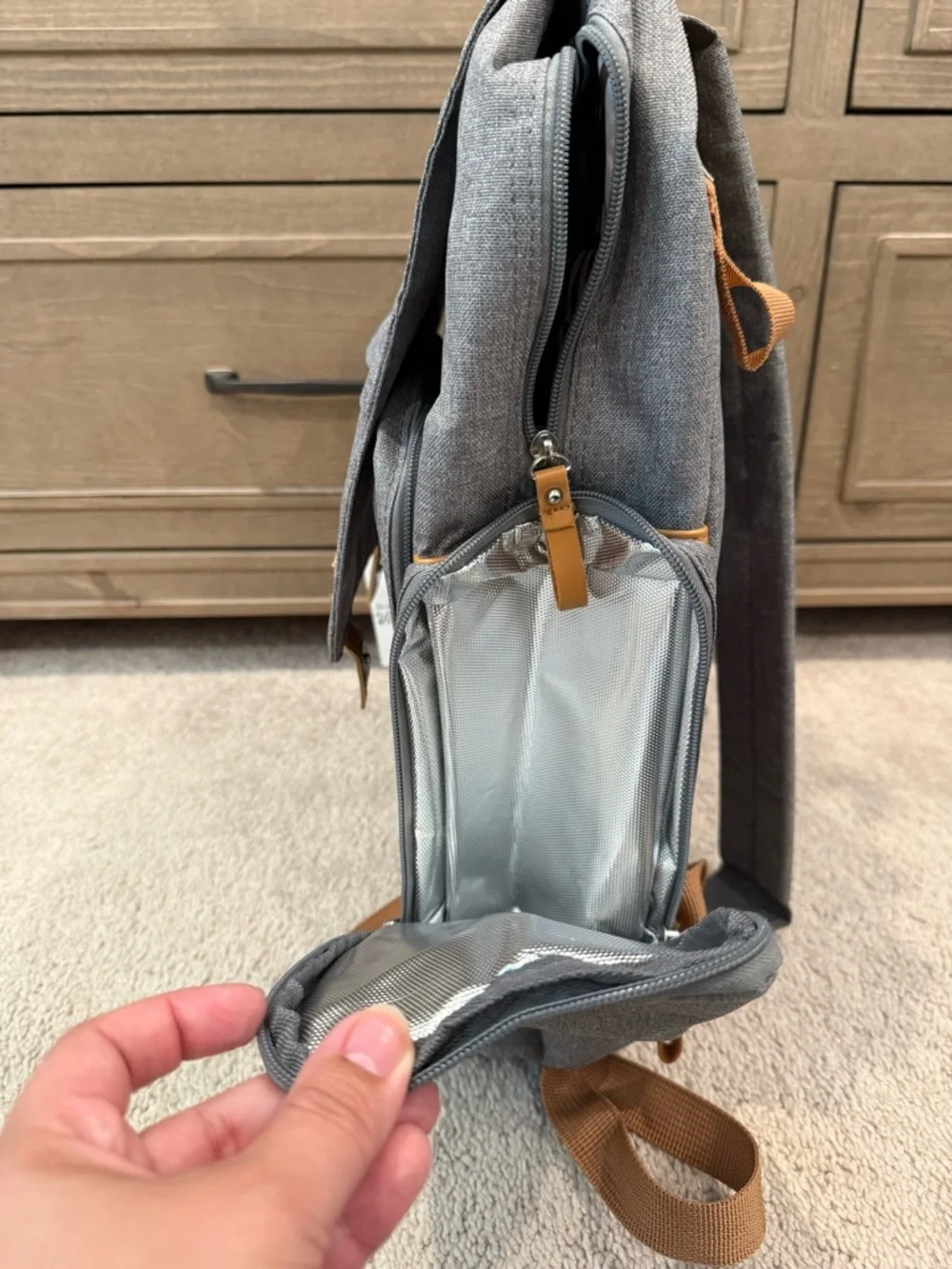 Parker Baby Co. Birch Bag - Diaper Backpack - Gray